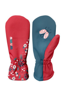 Dětské softshellové rukavice Berušky červená 