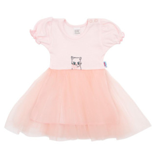 Kojenecké šatičky s tylovou sukýnkou New Baby Wonderful růžové