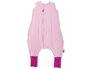 Letní spací pytel s nožičkami růžový mušelín