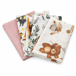 Bavlněné pleny s potiskem 60 x 80 cm Standard girl 5 ks New Baby