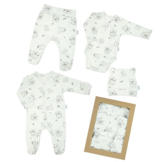 Kojenecká soupravička do porodnice Nicol Medvídci krémová 