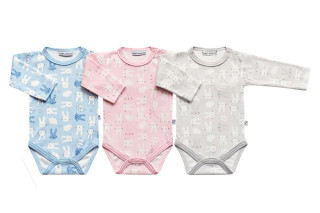 Bavlněné body dlouhý rukáv Zajíci Baby Service