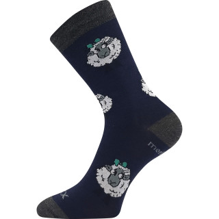 Ponožky dětské slabé z merino Vlněnka s ionty stříbra Tmavě modré