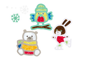 Kreativní sada První nalepování zvířátka ve sněhu Haba