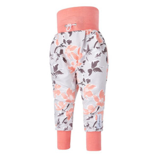 Tepláky harémky - šedá oranžový ibišek Vel. 98