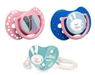 Šidítko 6-18m silikonové dynamické LOVI RABBIT 2ks - DÍVČÍ + klip na dudlík ZDARMA