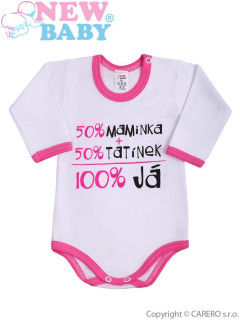 Body dlouhý rukáv máma-táta-já růžové vel. 74