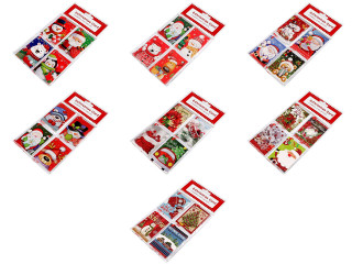 Vánoční papírová visačka/jmenovka na dárky rozevírací 8 ks