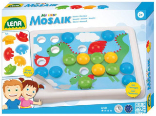 První mozaika, průměr 3,3 cm Lena