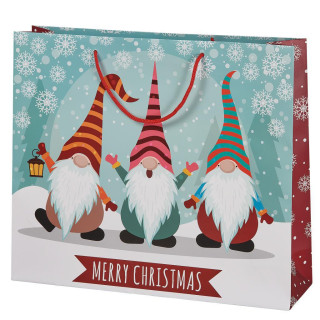 Dárková taška vánoční 36 x 31 x 10 cm, Skřítek