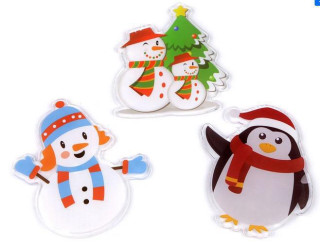 Vánoční gelové samolepky na okno