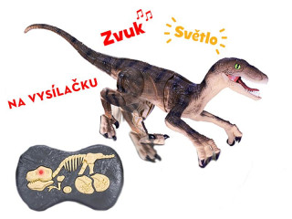 R/C dinosaurus 45 cm hnědý 2,4GHz se světlem a zvukem