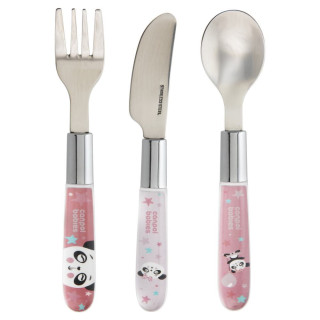 Příbor kovový Exotic Animals 3 ks růžový Canpol babies