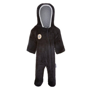 Overal MAZLÍK Outlast® Černá stříbrný puntík/pruh bíločerný