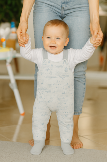 Bavlněné polodupačky - lacláčky Městečko šedé Baby Service