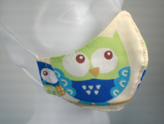 Látková respirační rouška - pro děti 3 - 6 let jednovrstvá sovičky