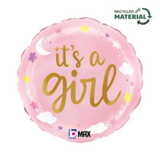 Kruh - Je to holčička 18"/46 cm fóliový balónek nafukovací