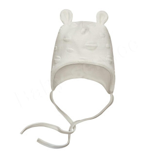 Kojenecká podšitá zavazovací čepička s oušky Bublinky Baby Service