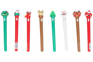 Gelové pero s ozdobou se světlem Vánoce