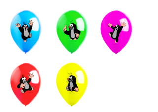 Balónek nafukovací 30 cm Krtek sada 5 ks