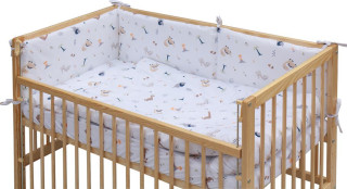 Dětská postýlka přírodní s kompletní výbavou 120 x 60 cm Tura Scarlett