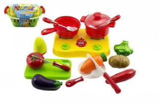 Nákupní košík s ovocem a zeleninou + doplňky krájecí