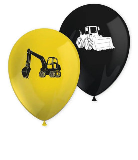 Latexové balónky stavební stroje 26 cm - 8 ks