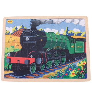 Dřevěné puzzle historický vlak Flying Scotsman 35 dílků Bigjigs Toys