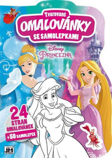 Tvarované omalovánky se samolepkami - Disney Princezny