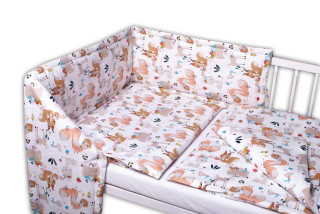 3-dílná sada Mantinel s povlečením Pohádková zvířátka bílá Baby Nellys