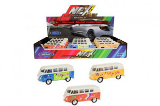 Auto Welly 1963 Volkswagen T1 Bus kov/plast 11cm na volný chod 