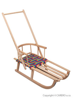 Dětské dřevěné sáňky s rukojetí