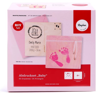 Baby sada na otisky dětských nožiček a ručiček růžová