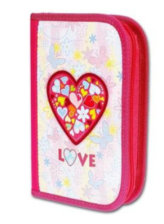 Školní penál 2-klopy LOVE prázdý Emipo