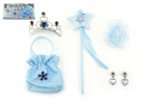 Sada princezna 5ks hůlka, korunka, kabelka(pompadurka), náušnice,gumička
