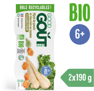 Good Gout BIO Losos s kapustou a pastinákem (2x190 g)