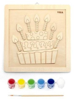 Dřevěné malování - dort