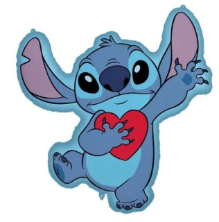 Stitch se srdíčkem 75 x 86 cm fóliový balónek