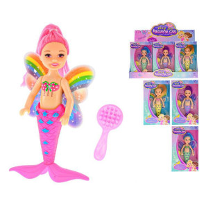 Panenka 14 cm mořská panna s křídly a doplňky