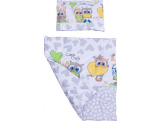 Set peřinka a polštář do kočárku Scarlett Kulíšek - šedá