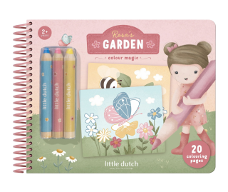 Omalovánky s pastelkami Zahrada Rosa Little Dutch