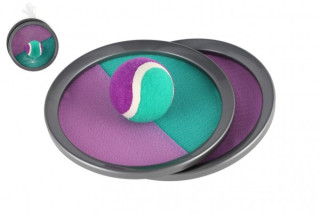 Lambáda/Catch ball hra s míčkem na suchý zip 19 cm zeleno-fialová 