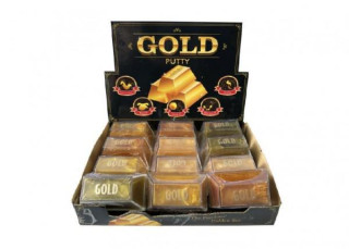 Sliz - hmota zlatá cihlička 9 cm