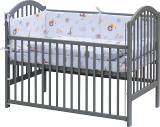 Dětská postýlka s kompletní výbavou 120 x 60 cm šedá Gona Scarlett