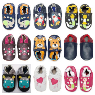 Kožené capáčky Vel. S (0-6 měs.) Hopi Hop