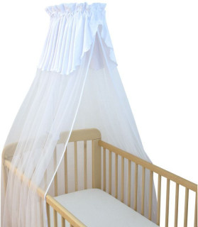 Nebesa nad postýlku jednobarevná bílá 284 x 157 cm