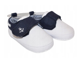 YO ! Kojenecké boty/capáčky Kotvička, bílé Vel. 0-6 m