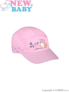 Letní dětská kšiltovka New Baby My Cat vel. 86 SVĚTLE RŮŽOVÁ