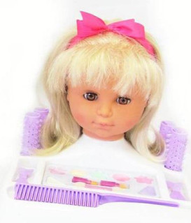 Česací hlava s doplňky - Blondýnka