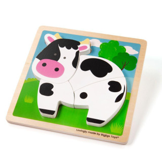 Vkládací puzzle Kravička Bigjigs Toys